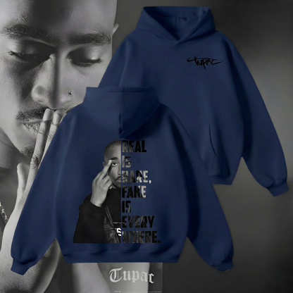 Tupac "Real Is Rare" Hoodie - Iconic Split-Design Streetwear