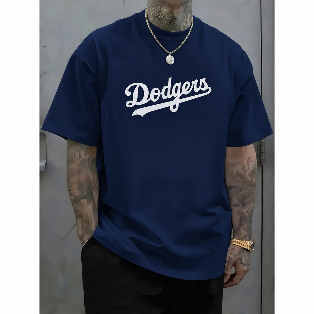 Classic Script Graphic Short-Sleeve T-Shirt Men's Streetwear Casual Gift