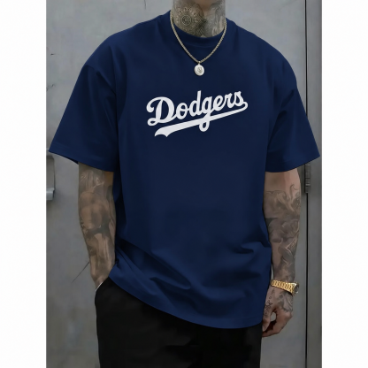 Classic Script Graphic Short-Sleeve T-Shirt Men's Streetwear Casual Gift
