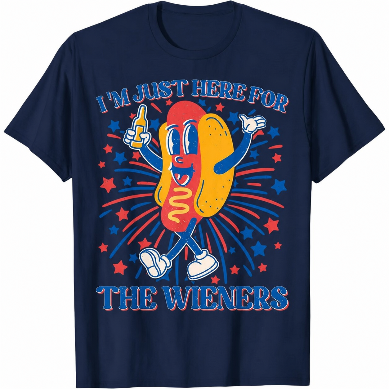 I'm Just Here For The Wieners Funny Hot Dog Graphic Tee