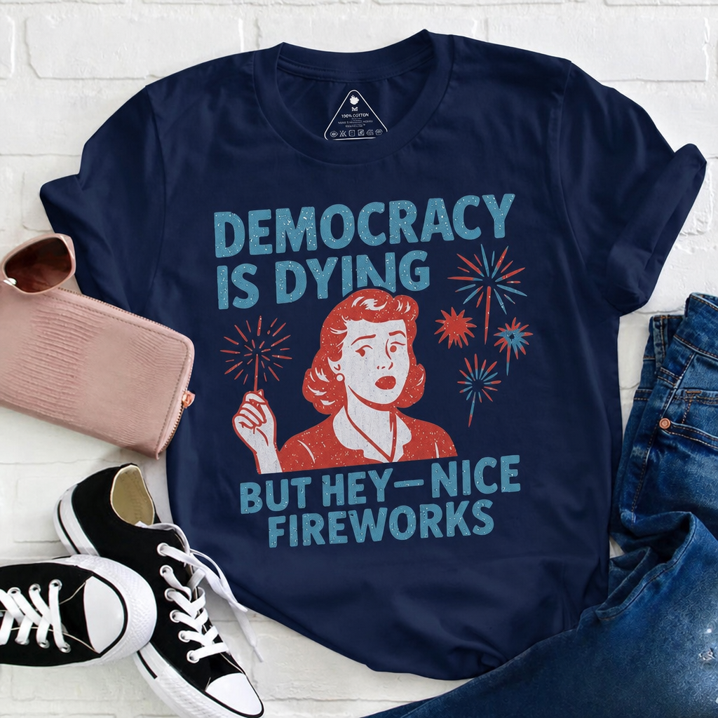 Retro Funny July 4th Fireworks Graphic Tee