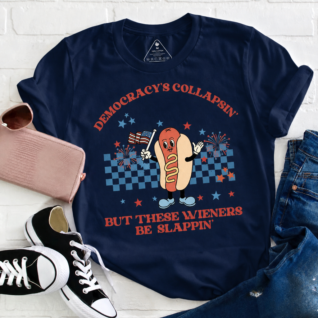 Funny July 4th Hot Dog Graphic Tee