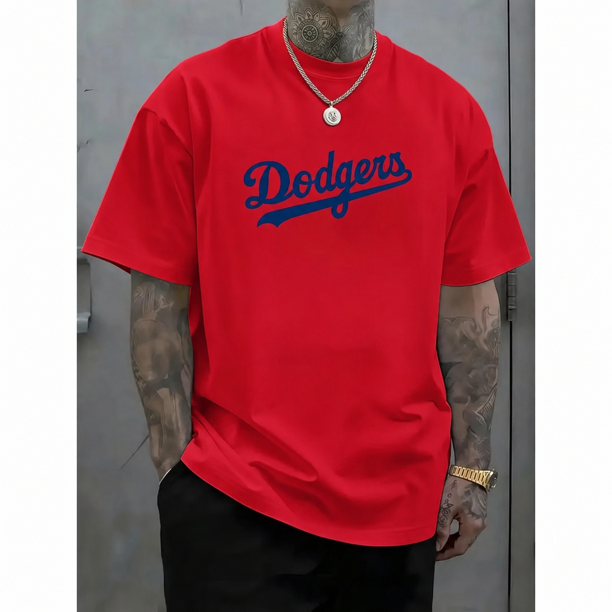 Classic Script Graphic Short-Sleeve T-Shirt Men's Streetwear Casual Gift