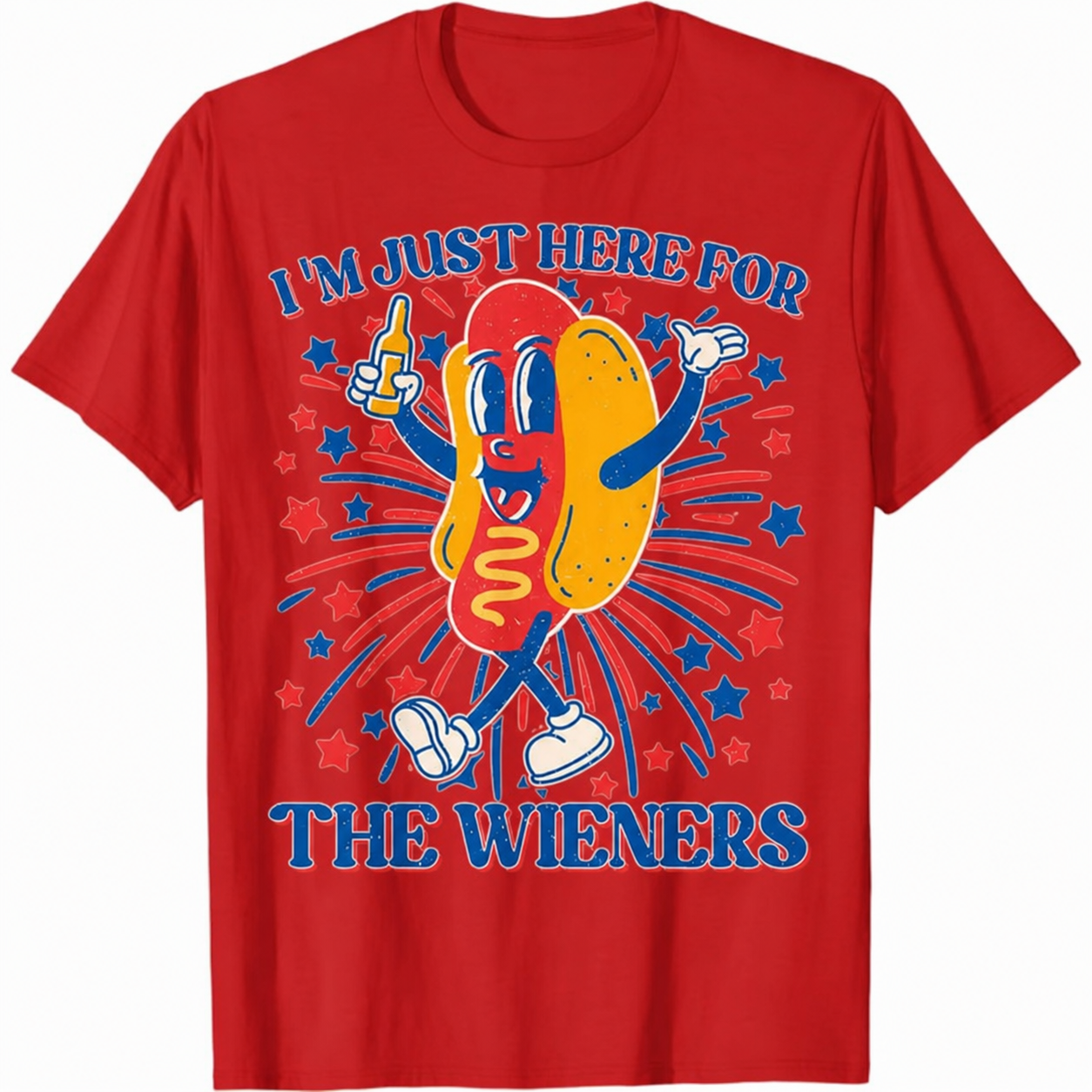 I'm Just Here For The Wieners Funny Hot Dog Graphic Tee