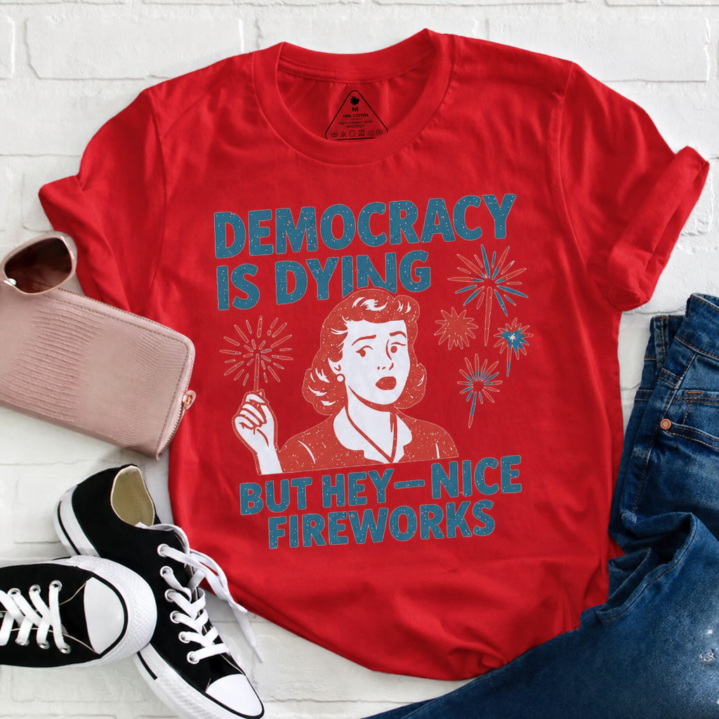 Retro Funny July 4th Fireworks Graphic Tee