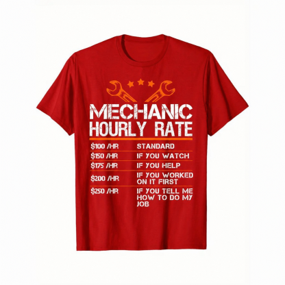 Mechanic Hourly Rate Funny T-Shirt