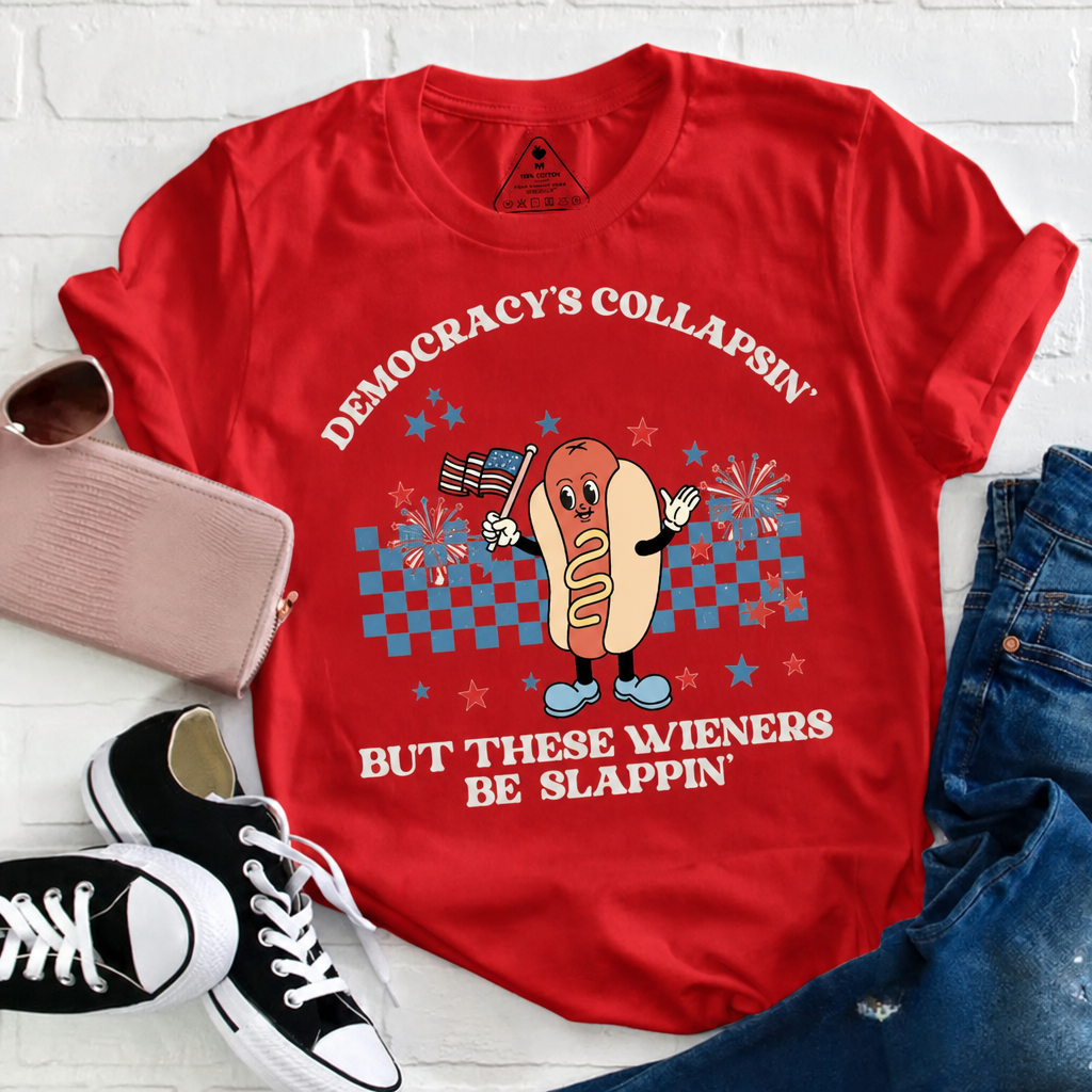 Funny July 4th Hot Dog Graphic Tee