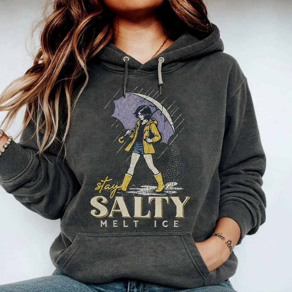 "Stay Salty, Melt ICE" Vintage Graphic Tee - Social Justice Parody Shirt