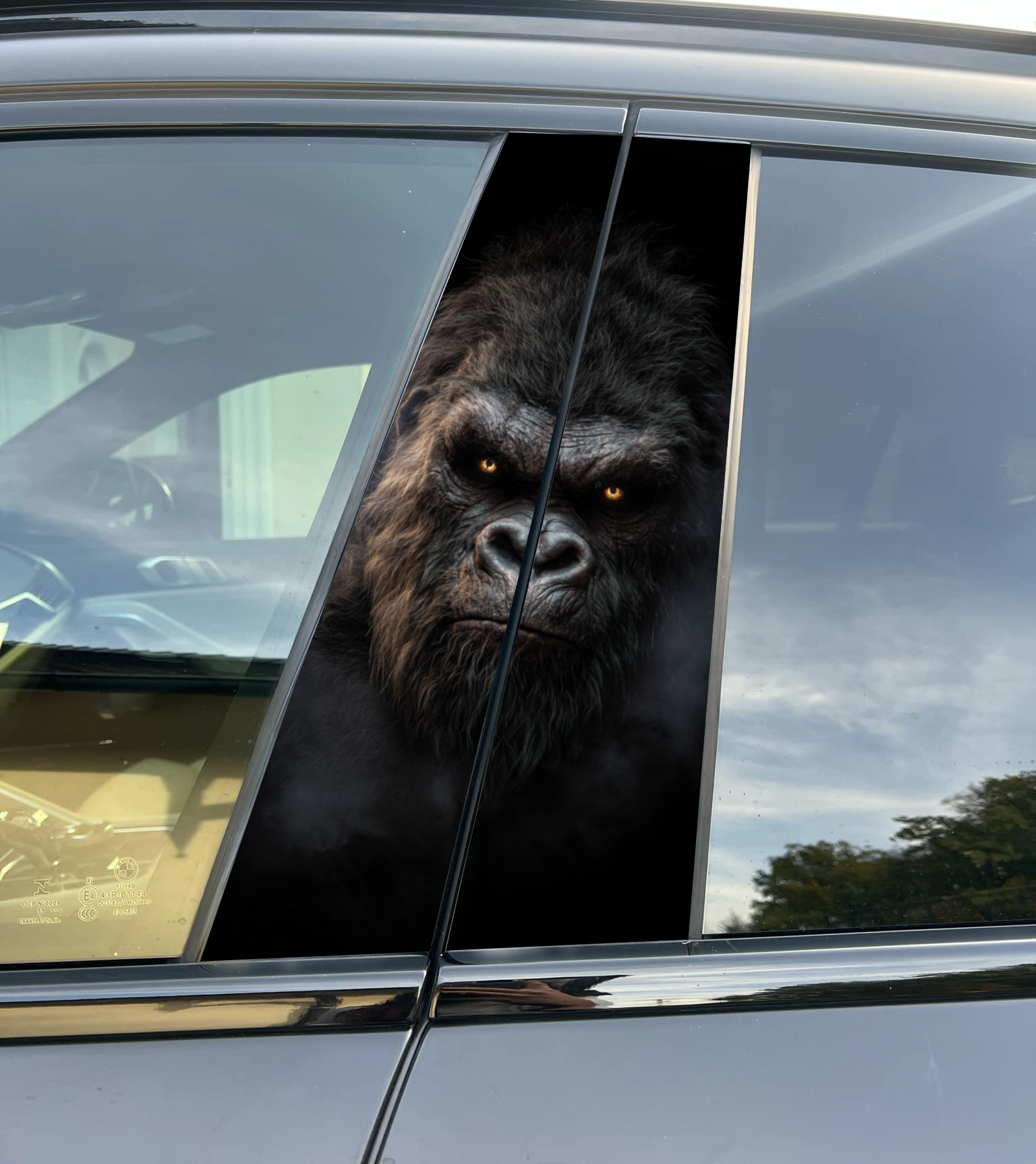 King Kong Car Pillar Wrap Premium Vinyl B-Pillar Decal, Universal Fit