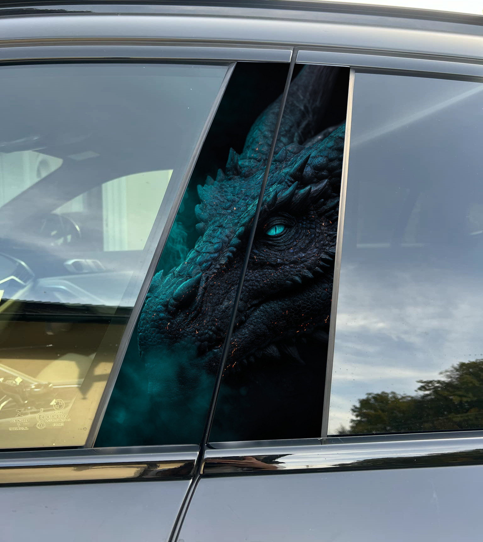 Dragon Car Pillar Wrap - Premium Vinyl B-Pillar Decal, Universal Fit