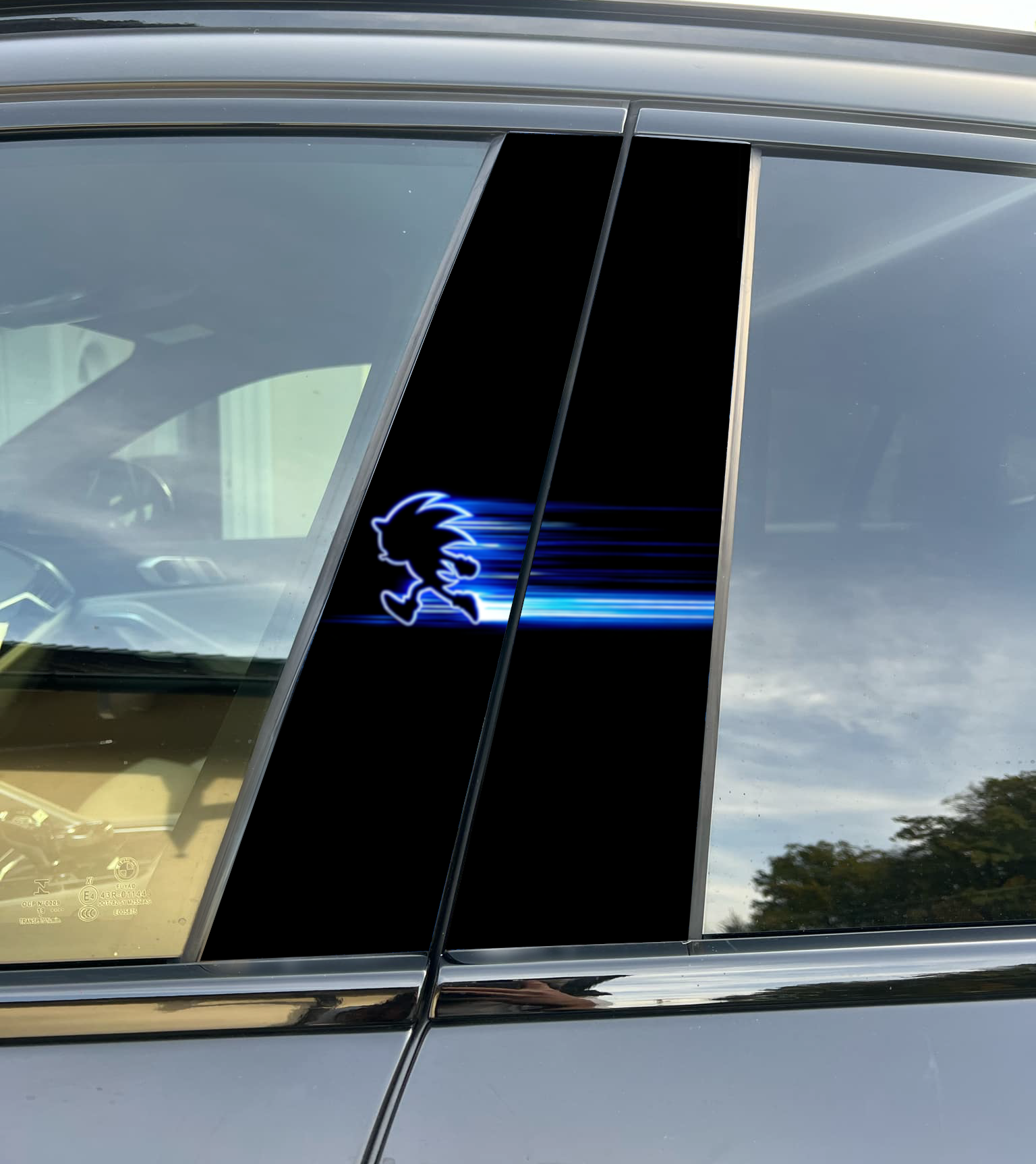 Sonic Speed Car Pillar Wrap Premium Vinyl B-Pillar Decal, Universal Fit