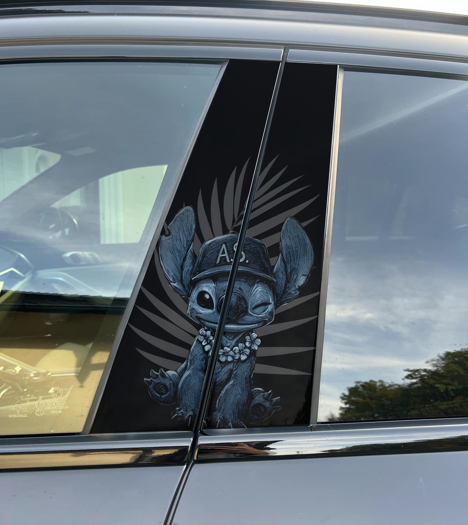 Stitch A.S Car Pillar Wrap - Premium Vinyl B-Pillar Decal, Universal Fit