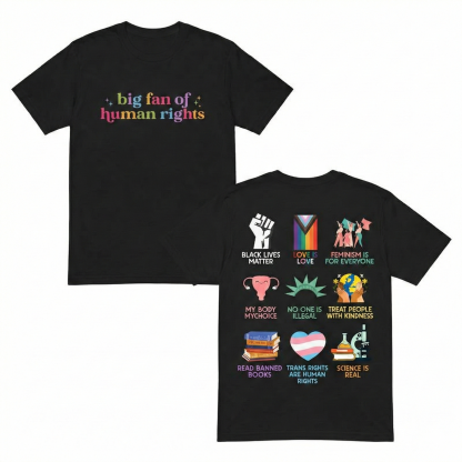 "Big Fan of Human Rights" Graphic Hoodie – The Ultimate Equality Collection