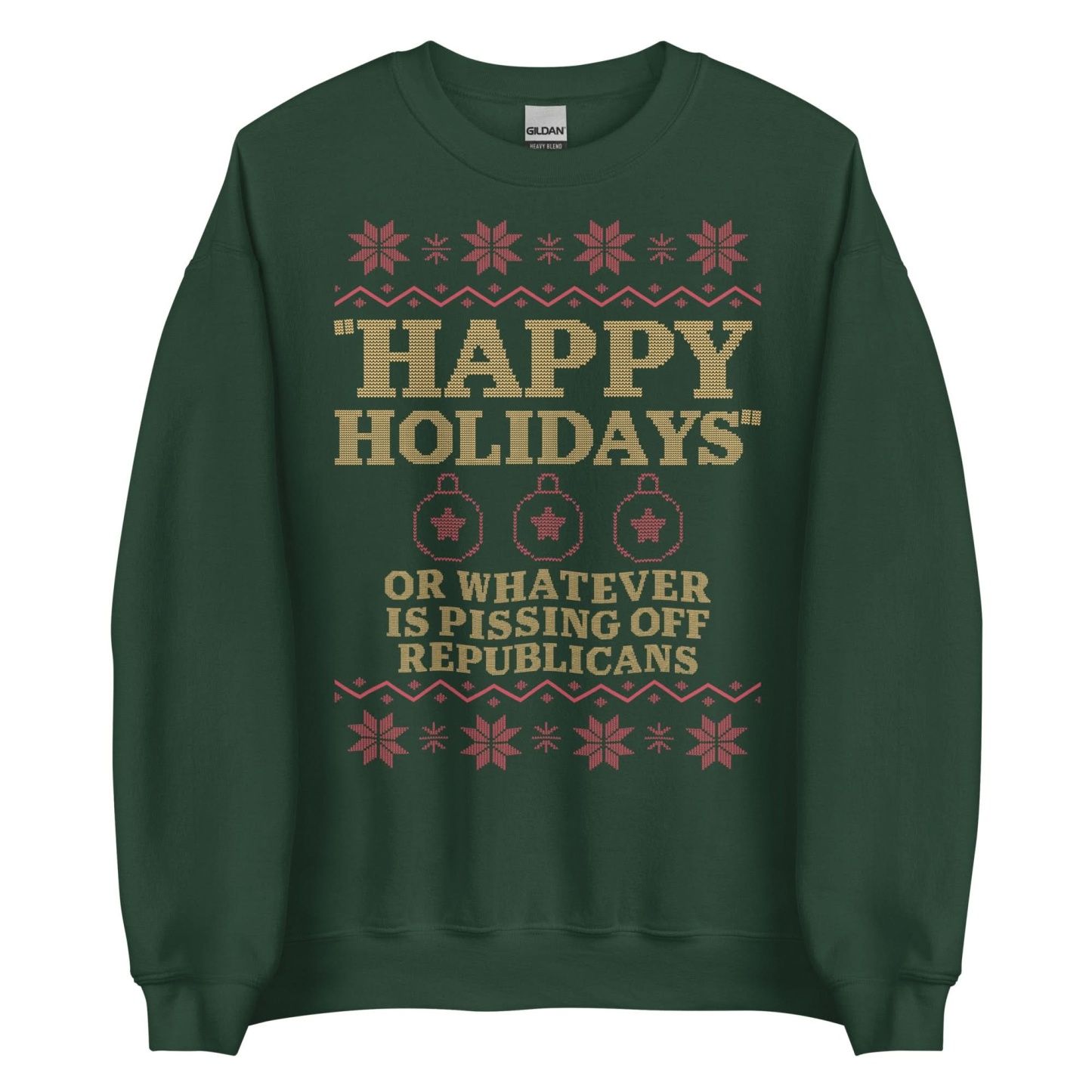Grinch Dark Humor Christmas Sweatshirt - “He Hated People Which Is Fair” Ugly Sweater Style Apparel