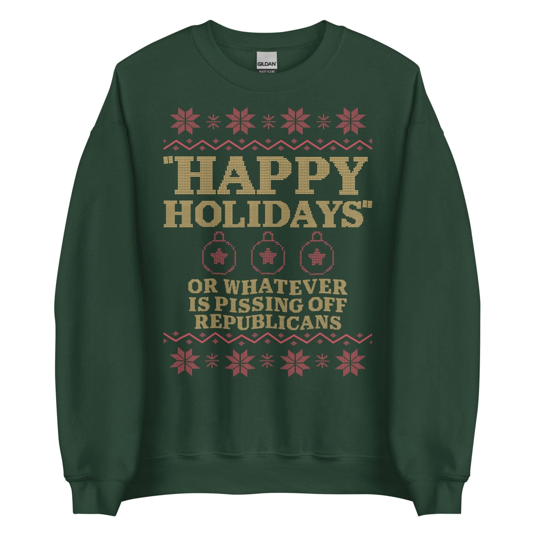 Grinch Dark Humor Christmas Sweatshirt - “He Hated People Which Is Fair” Ugly Sweater Style Apparel