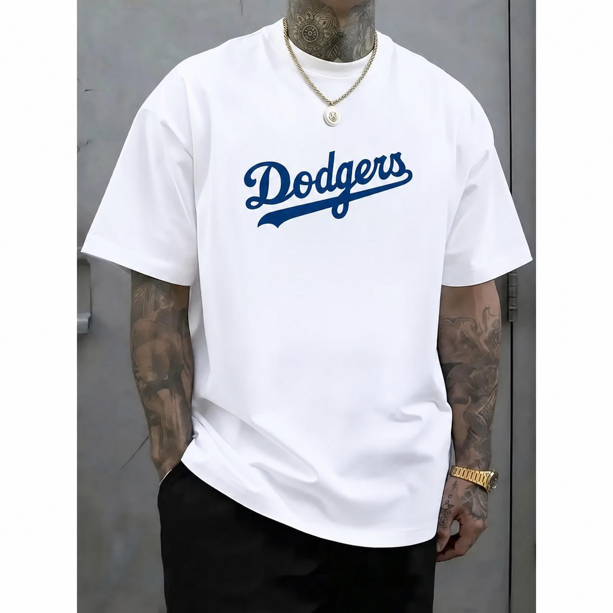Classic Script Graphic Short-Sleeve T-Shirt Men's Streetwear Casual Gift