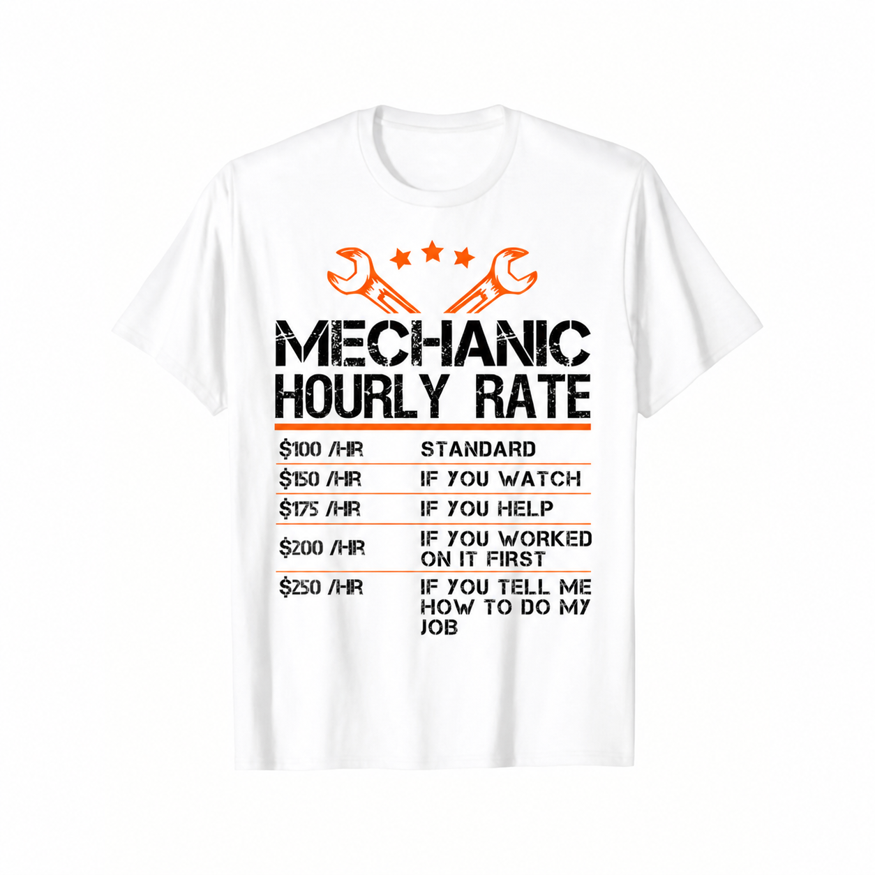 Mechanic Hourly Rate Funny T-Shirt