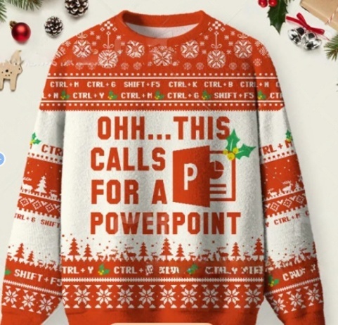 Office Geek Christmas Ugly Sweater - Excel/PowerPoint/Word Themed Festive Apparel