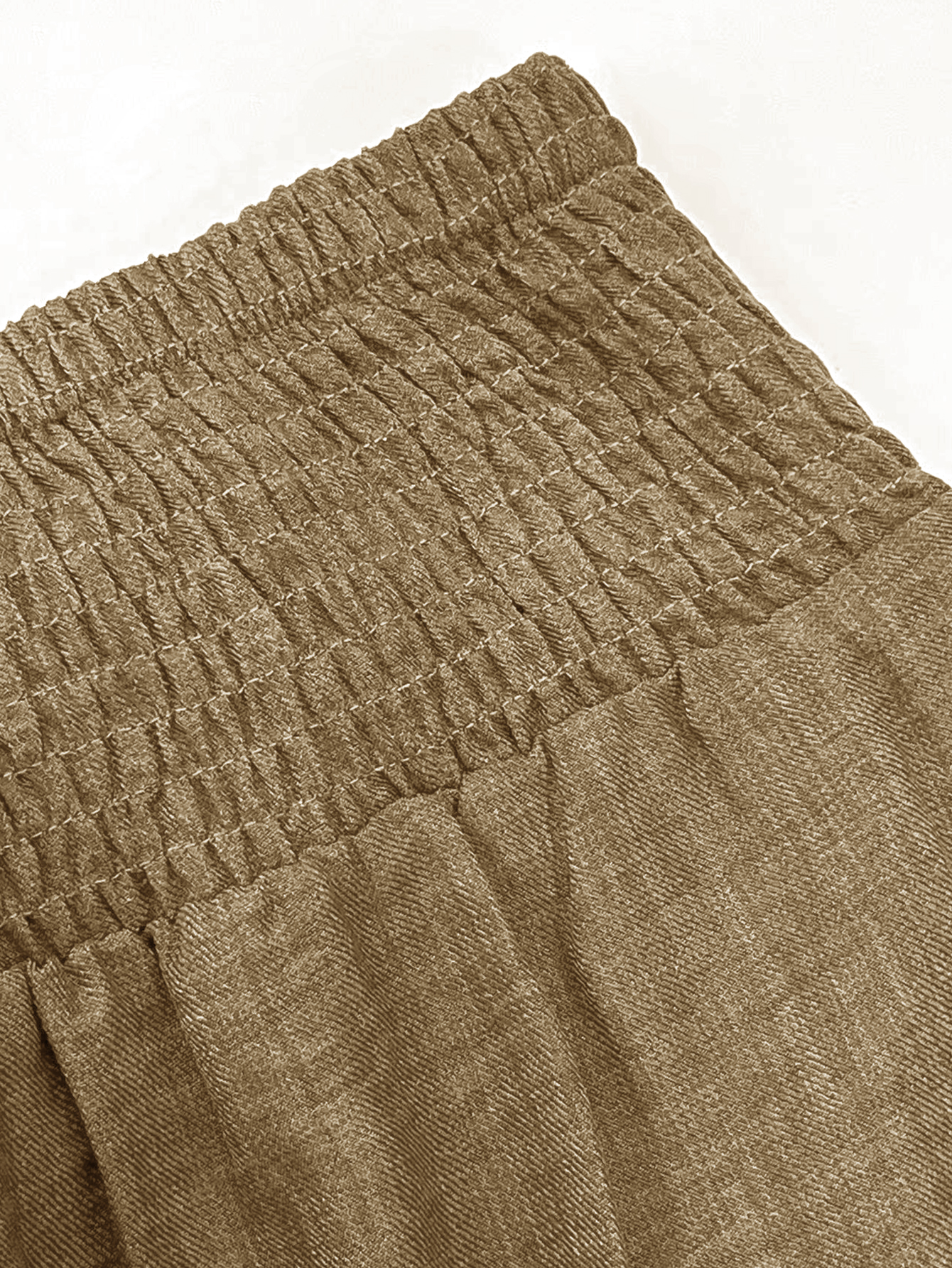 Elegant High-Waisted Blue Linen Wide-Leg Pants with Belted Waist