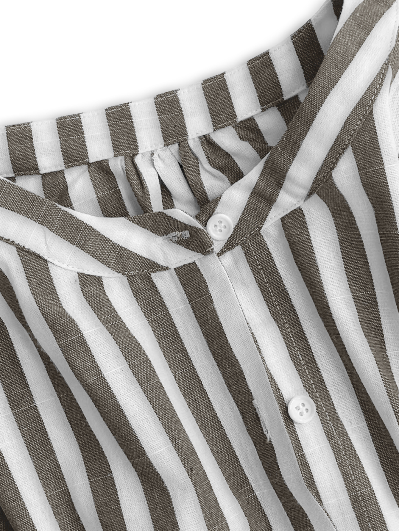 Summer Blue & White Striped Shoulder Ruffle Bow Tie Cinched Waist Cotton Dress