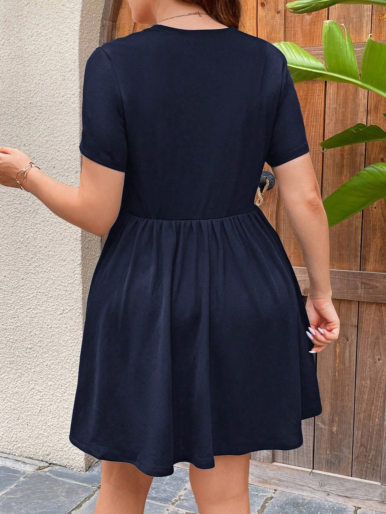 Chic Burgundy Cut-Out Back Short Sleeve Dress with Ruffled Hem