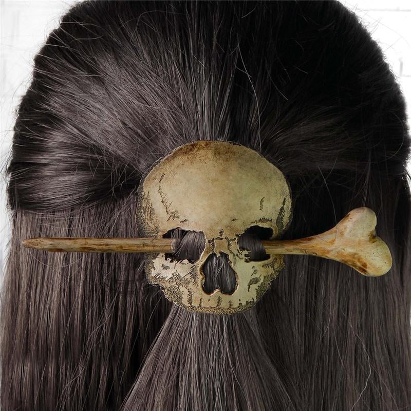 Death Moth/Skull HairPins Stick Slide with Faux Bone-XSZTVDO