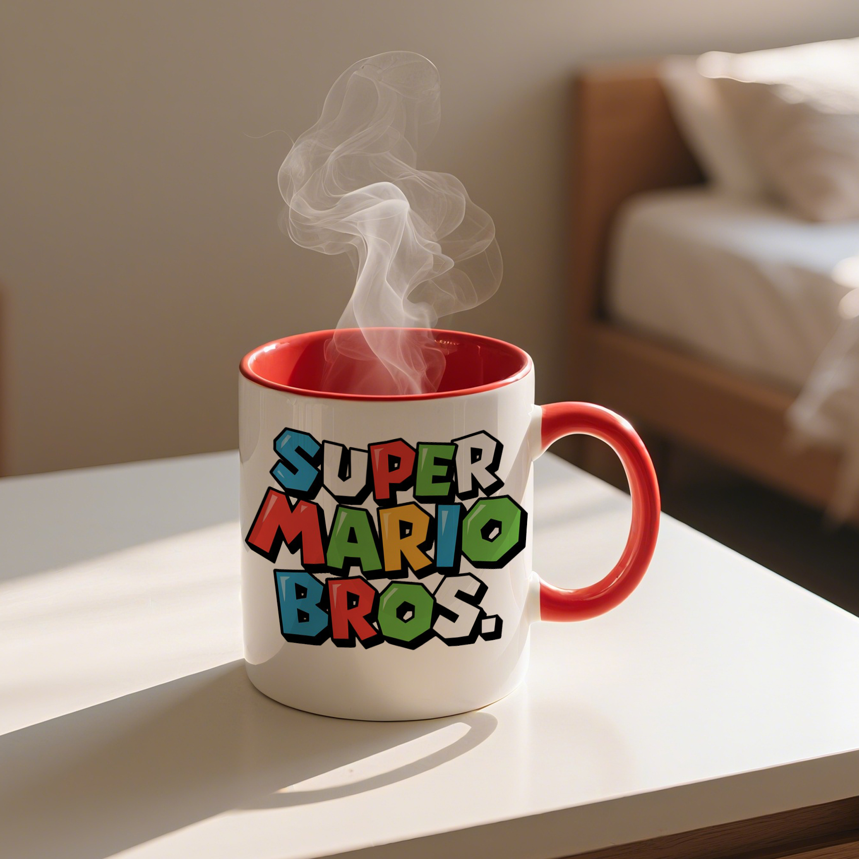 Tazas de café en blanco de sublimación de 325 ml, taza blanca con taza de color rosa interior y asa, juego de 2