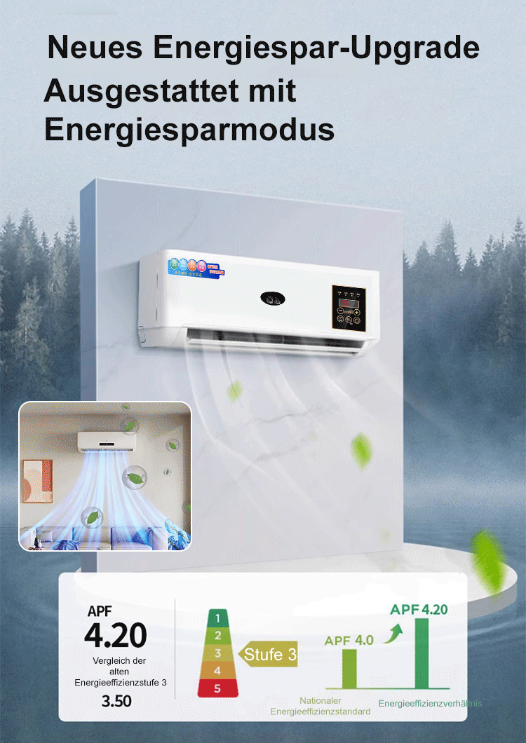 【Begrenzter Vorrat, nur noch 20 Einheiten übrig】Moderne LED-Anzeige Warm- und Kaltluft tragbare Klimaanlage