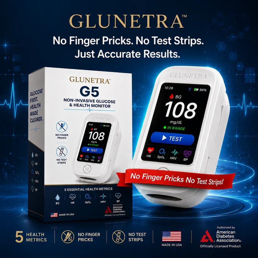🩺 GLUNETRA™ G5 – Új generációs, non-invazív vércukorszint- és egészségmonitor | 🩸 Ujjbegyszúrás nélküli vércukorszint-mérés | ✅ Egyszerű és kényelmes otthoni használat