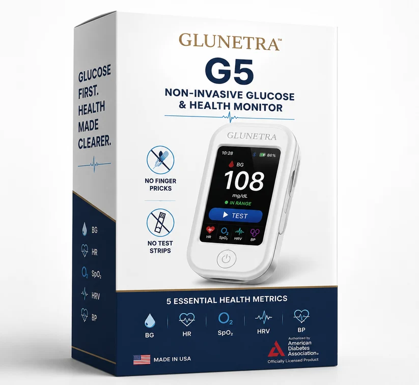 🩺 GLUNETRA™ G5 – Új generációs, non-invazív vércukorszint- és egészségmonitor | 🩸 Ujjbegyszúrás nélküli vércukorszint-mérés | ✅ Egyszerű és kényelmes otthoni használat