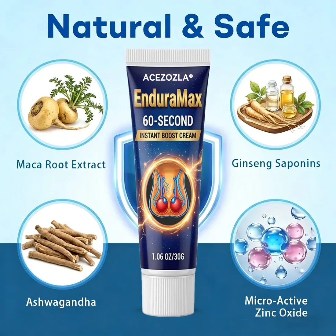 ⚡Acezozla® Exon-Max 60 Azonnali erekciót elősegítő krém