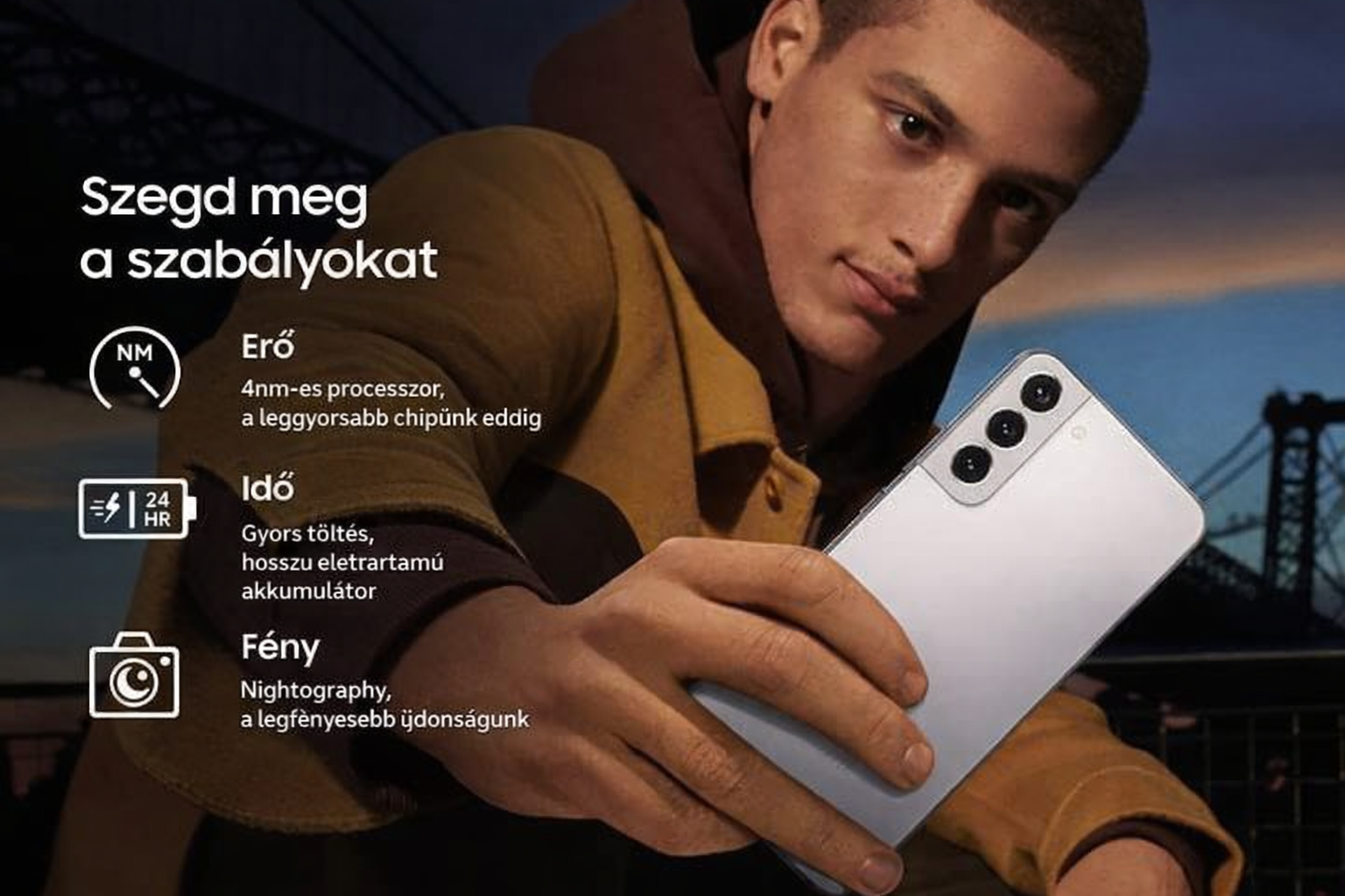 Samsung Galaxy S22 mobiltelefon, 128 GB, 8 GB RAM, 5G, Dual SIM（Vadonatúj, eredeti）