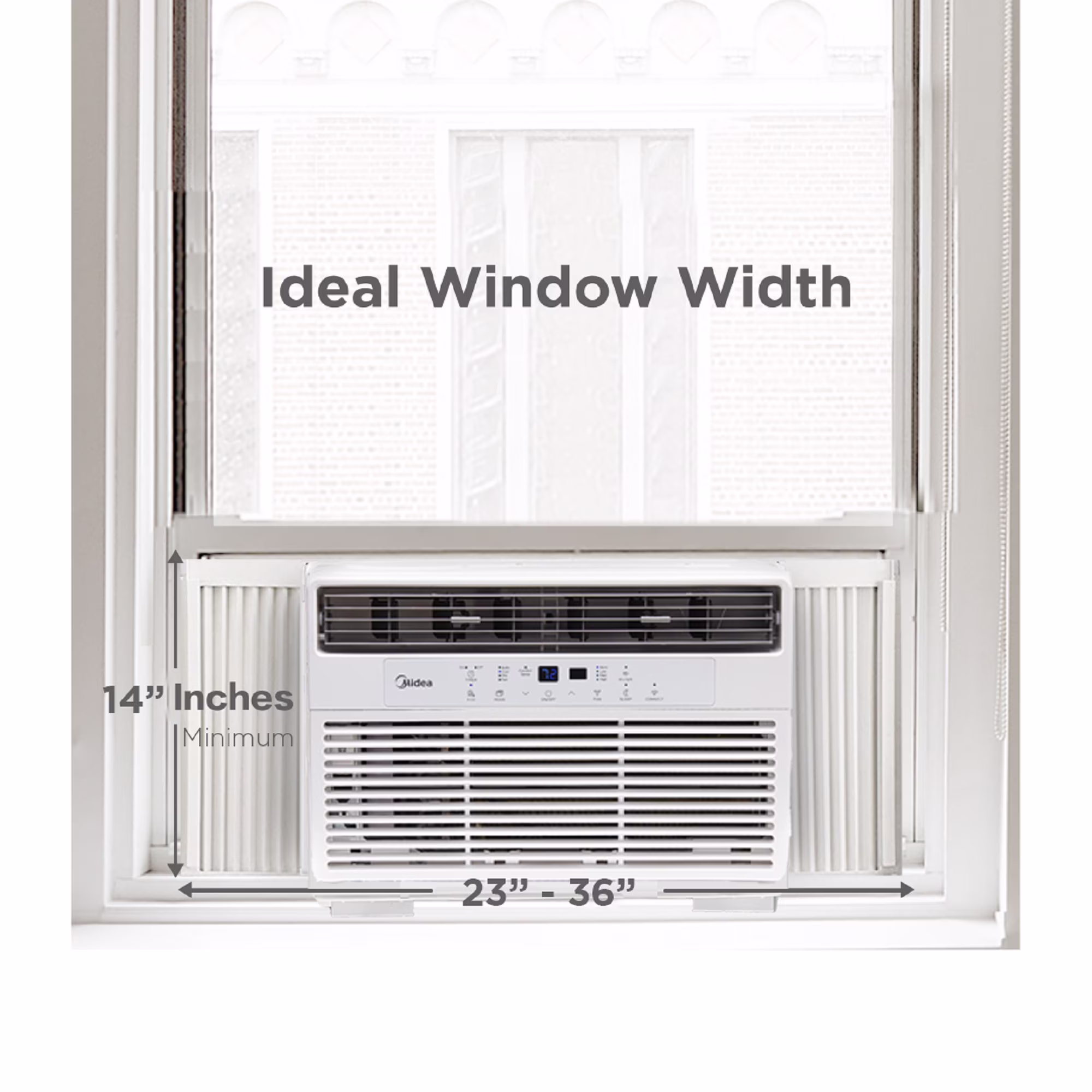 Midea 8 000 BTU 115 V-os intelligens ablakklíma Comfort Sense távirányítóval, akár 350 négyzetláb (kb. 33 m²) hűtésére, fehér, MAW08S1DWWT, új