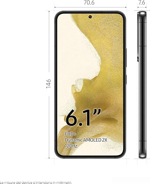 Samsung Galaxy S22 mobiltelefon, 128 GB, 8 GB RAM, 5G, Dual SIM（Vadonatúj, eredeti）