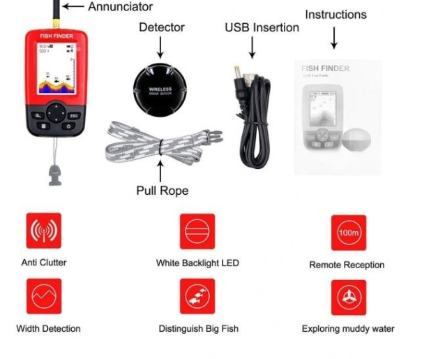 Hordozható GPS hal- és mélységkereső