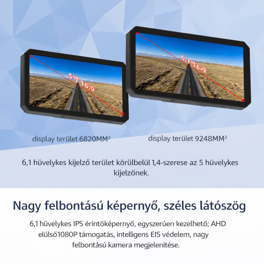 Garmin Breakthrough M12Max motoros fedélzeti kamera intelligens autós infotainment rendszerrel, CarPlay-jel, mobiltelefon-képernyő tükrözéssel, navigációval, milliméteres hullámú radarral, holttérfigyelővel és gumiabroncsnyomás-figyelővel