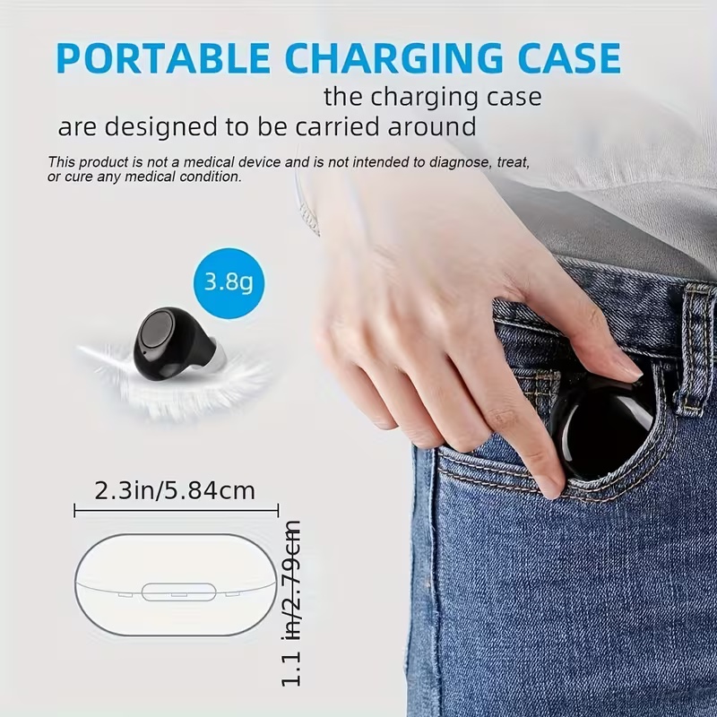 Újratölthető hallókészülékek - kristálytiszta hangzás, hosszú akkumulátor-üzemidő, kompakt kialakítás, egyszerű töltés USB töltőtok segítségével, nincs szükség csatlakozóra.