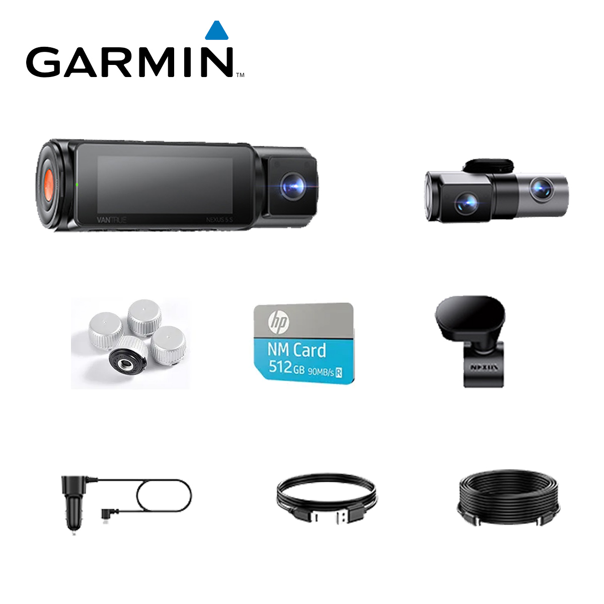 Garmin Vantrue N5S négycsatornás 360°-os WiFi-s autós kamera, STARVIS 2 csillagos égbolt képalkotás, infravörös éjjellátó, kettős felvétel (2.7K + 1080P*2 + 1440P), hangvezérlés, GPS-pozícionálás, 24 órás parkolófigyelés, infravörös éjjellátó, akár 1 TB m