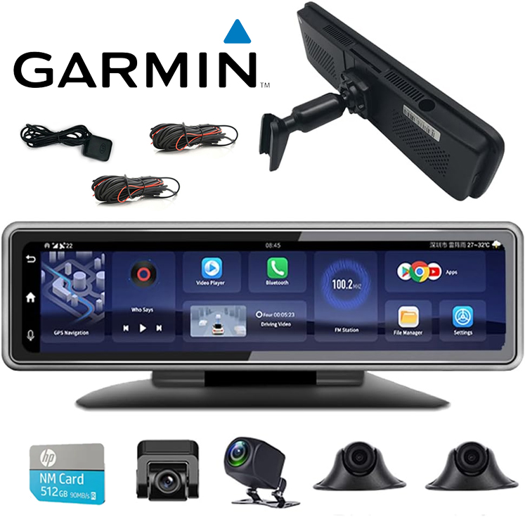 Garmin Sentry Mode 4K négylencsés autós kamera 4G távfelügyelettel, 24 órás parkolófelügyelettel, 360°-os panorámaképpel (2026-os modell), Starlight éjjellátó funkcióval