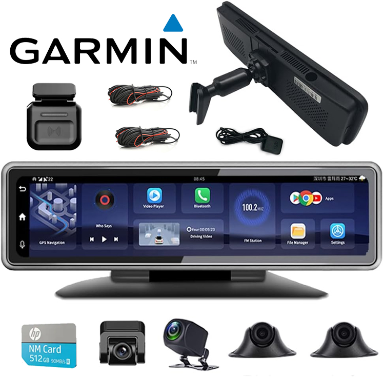 Garmin Sentry Mode 4K négylencsés autós kamera 4G távfelügyelettel, 24 órás parkolófelügyelettel, 360°-os panorámaképpel (2026-os modell), Starlight éjjellátó funkcióval