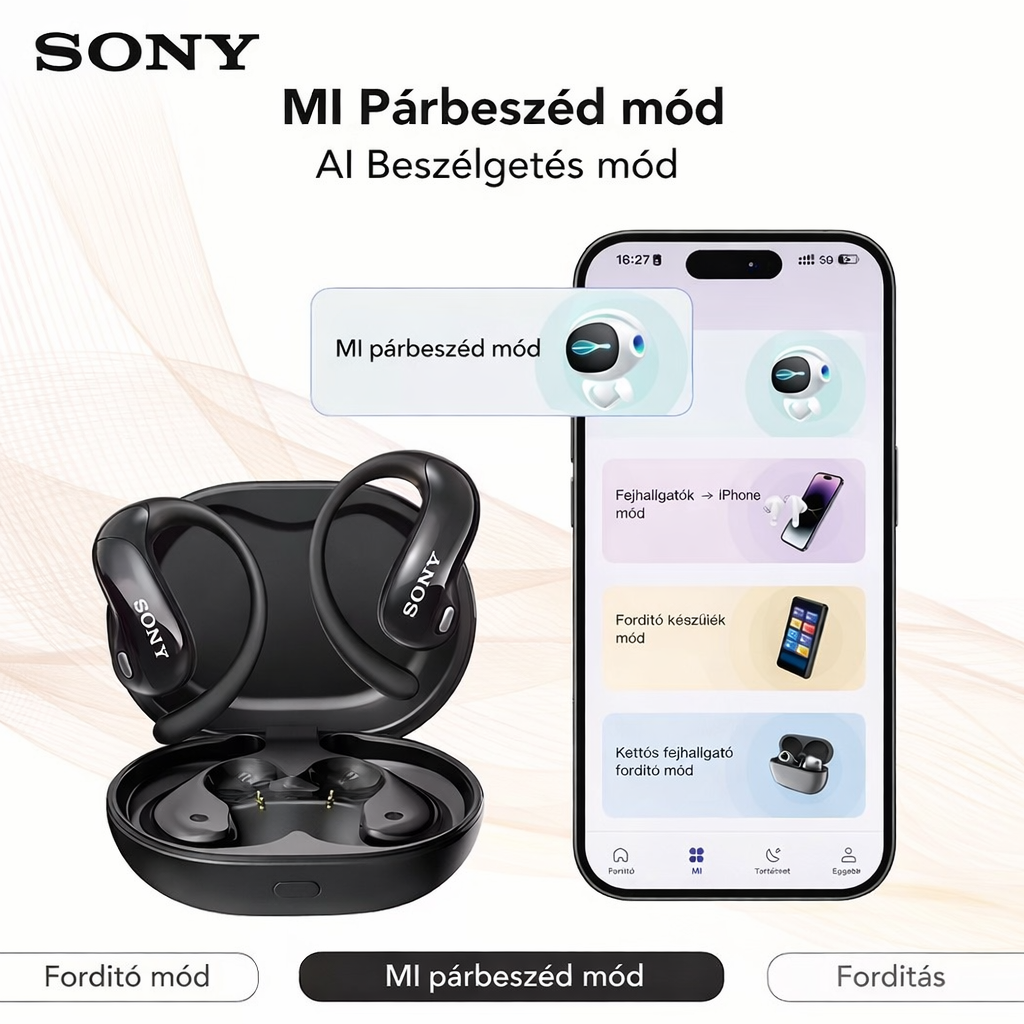 AIReal-time fordító fülhallgató érintőképernyővel, 150 nyelv, HD hangzás, alacsony késleltetés, kényelmes illeszkedés, hosszú akkumulátor-üzemidő - tökéletes utazáshoz, üzleti és tanulási célra