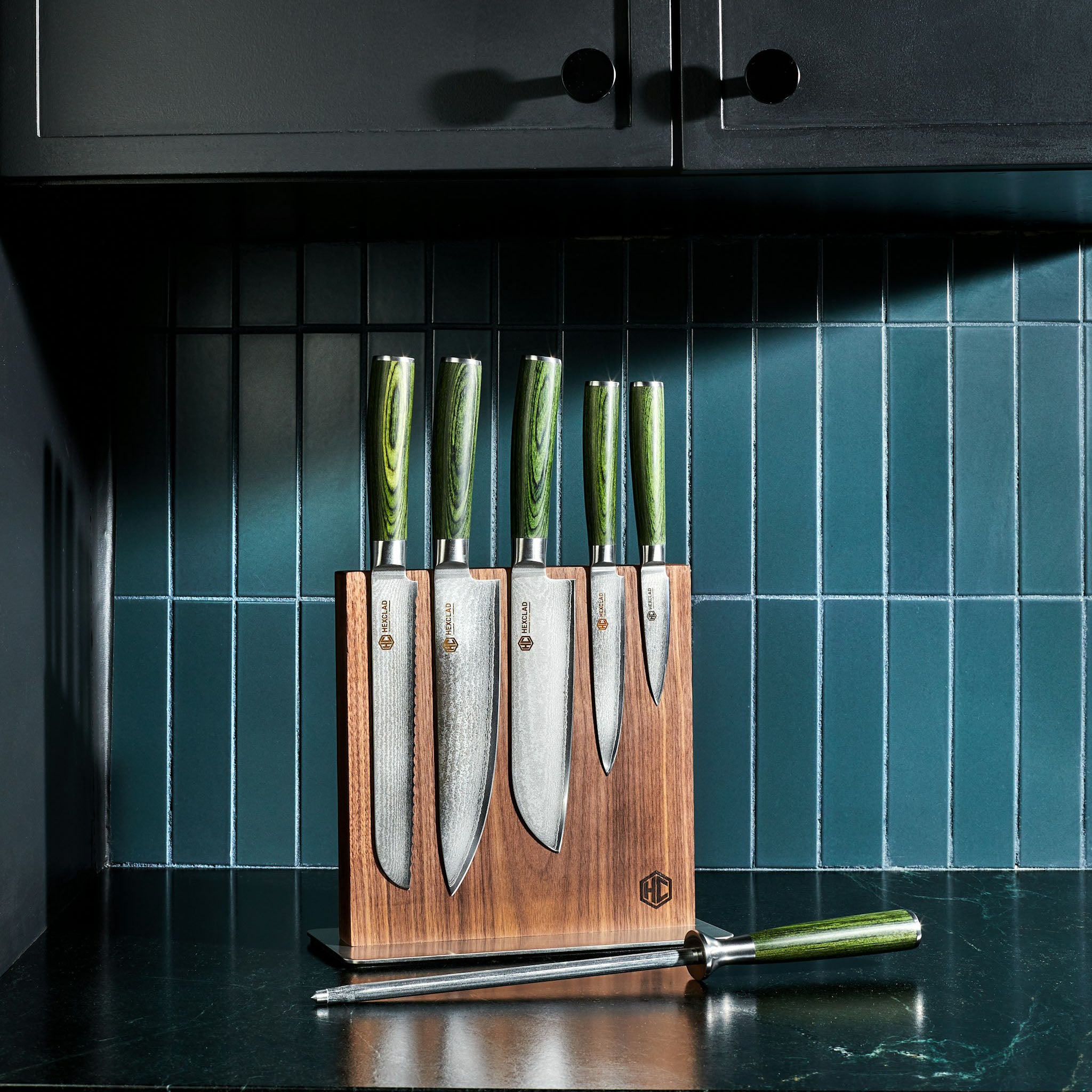 Damaszkuszi acél késkészlet, 7 darabos