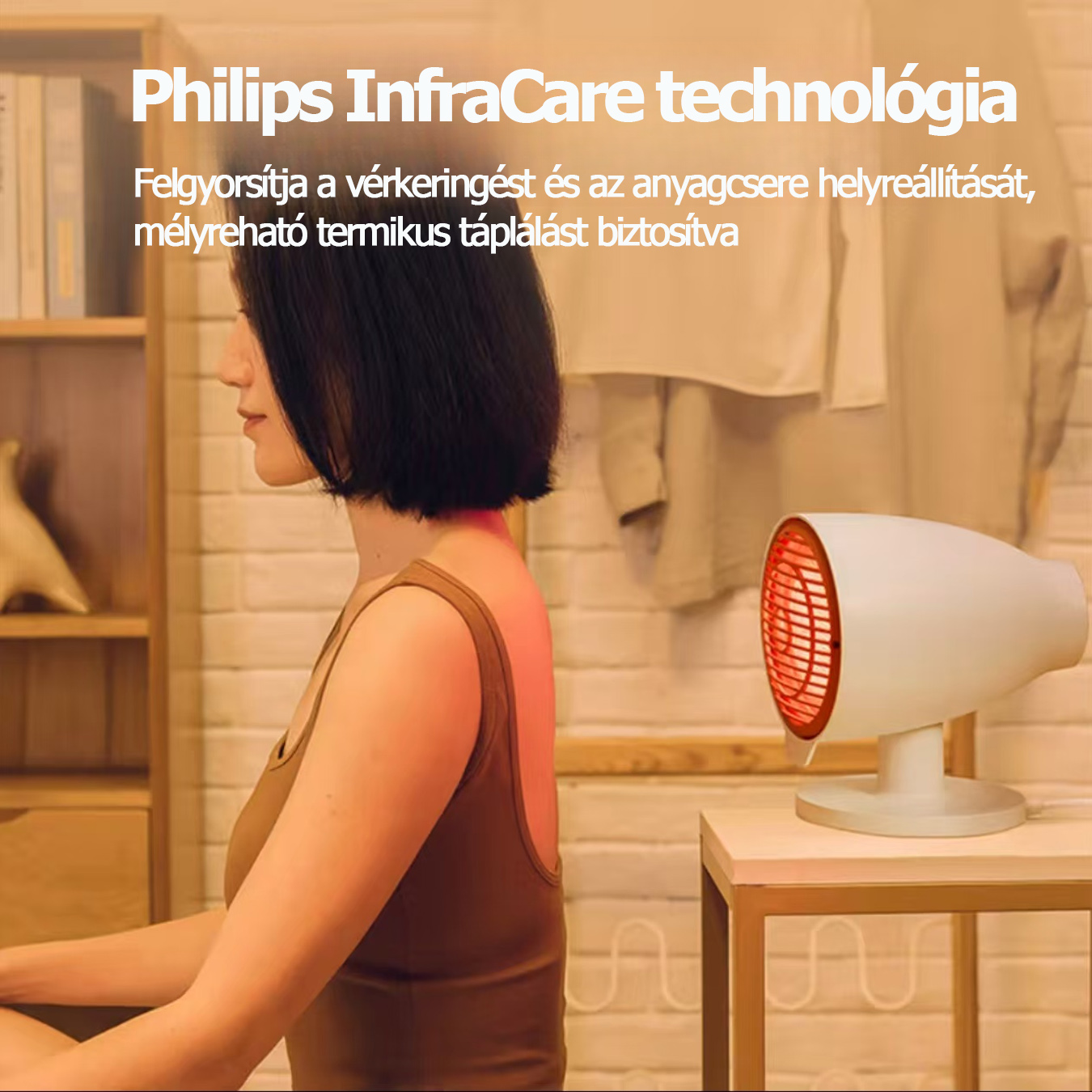 PHILIPS Mini hordozható infravörös terápiás lámpa | Könnyű otthoni terápia | Csillapítja a fájdalmakat, nyugtatja a testet | Egészséges ajándék családnak és barátoknak