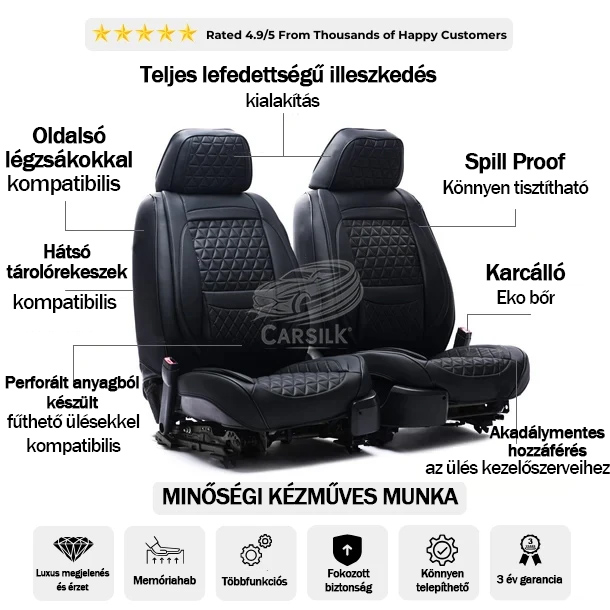 🚗2025 új, lélegző, vízálló, gyémántmintás bőr üléshuzat - minden bőr autóhuzat-modell testreszabását támogatja