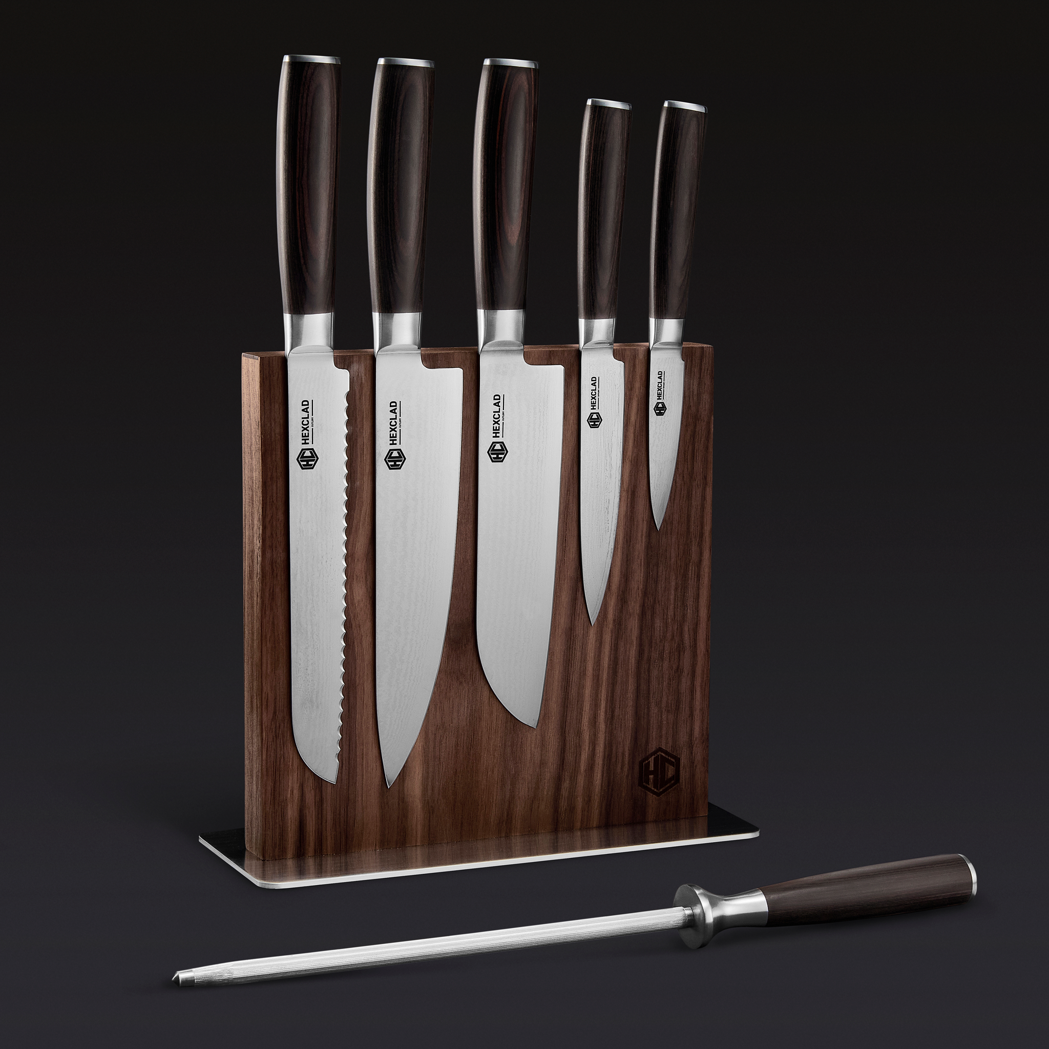 Damaszkuszi acél késkészlet, 7 darabos