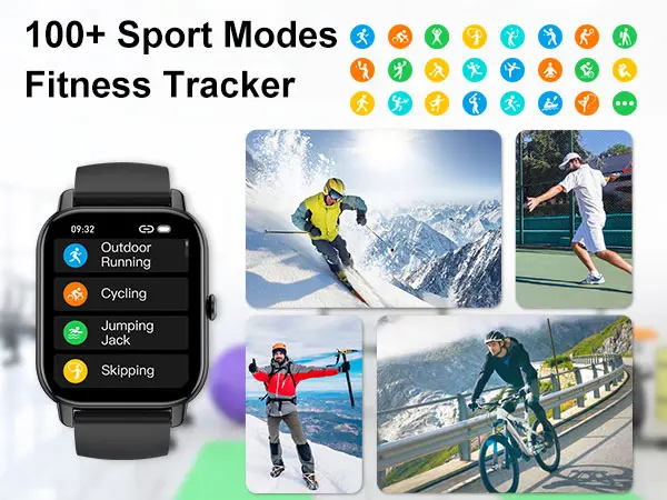 Ntaanoo 1.85 英寸高清智能触摸屏可穿戴智能手表产品介绍，支持无线语音通话，150 种锻炼模式，DIY 定制消息提醒，适用于游泳户外运动铁质腕表 7