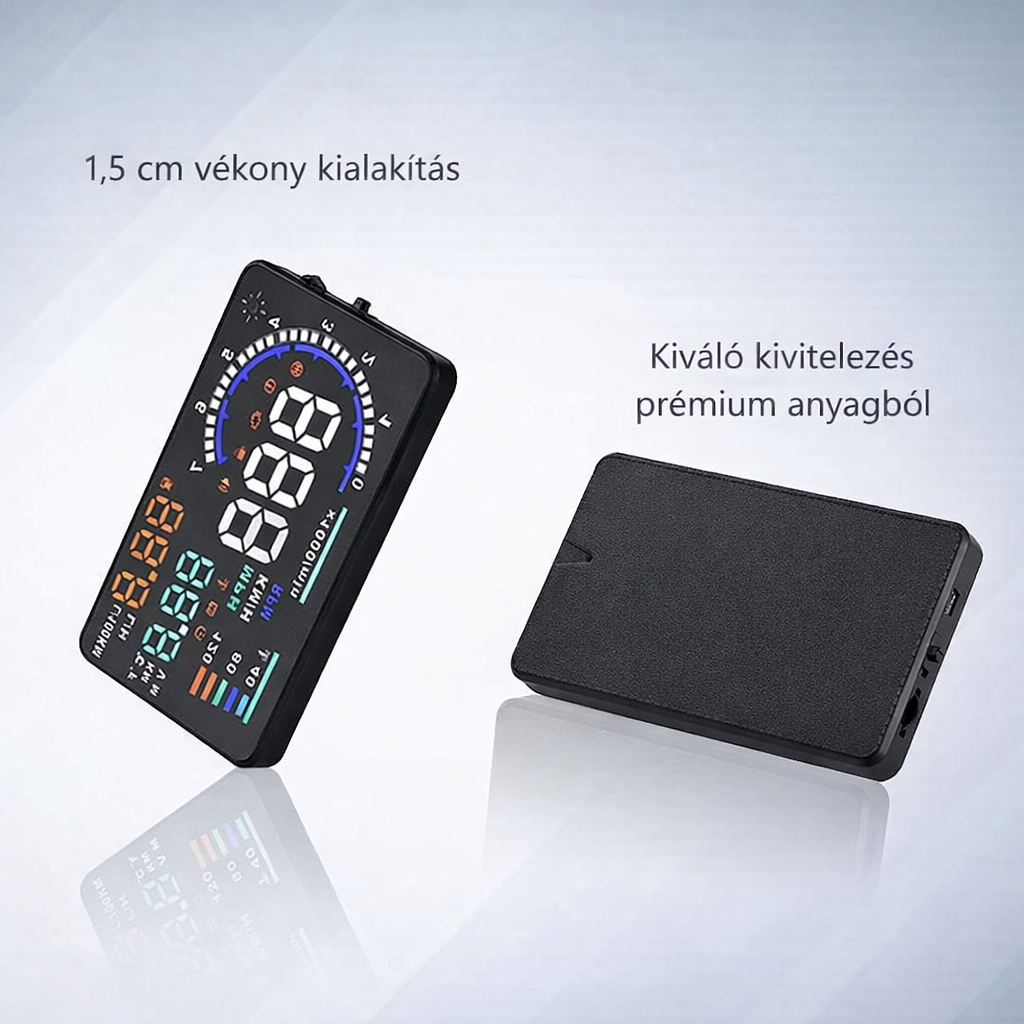 5,5 hüvelykes HUD fejkijelző, szélvédőre vetített járműsebesség, sebességtúllépés-riasztás, km/h mérföld/óra, OBDII/EUOBD interfészcsatlakozó autós HUD képernyő