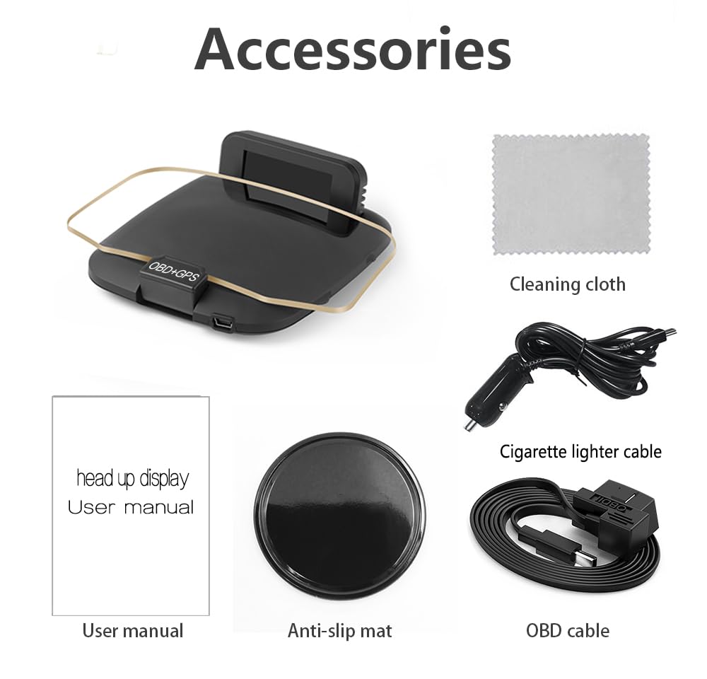 OBD2 head-up kijelző, irányjelző autóhoz, MAIMEIMI OBD2 és GPS kettős rendszerű digitális sebességmérő autóhoz, HUD, MPH projektor, RPM, vízhőmérséklet, PSI, volt, futásteljesítmény, 4 riasztással, a legtöbb 2008+ évjáratú szedánhoz