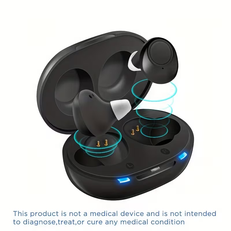 Újratölthető hallókészülékek - kristálytiszta hangzás, hosszú akkumulátor-üzemidő, kompakt kialakítás, egyszerű töltés USB töltőtok segítségével, nincs szükség csatlakozóra.