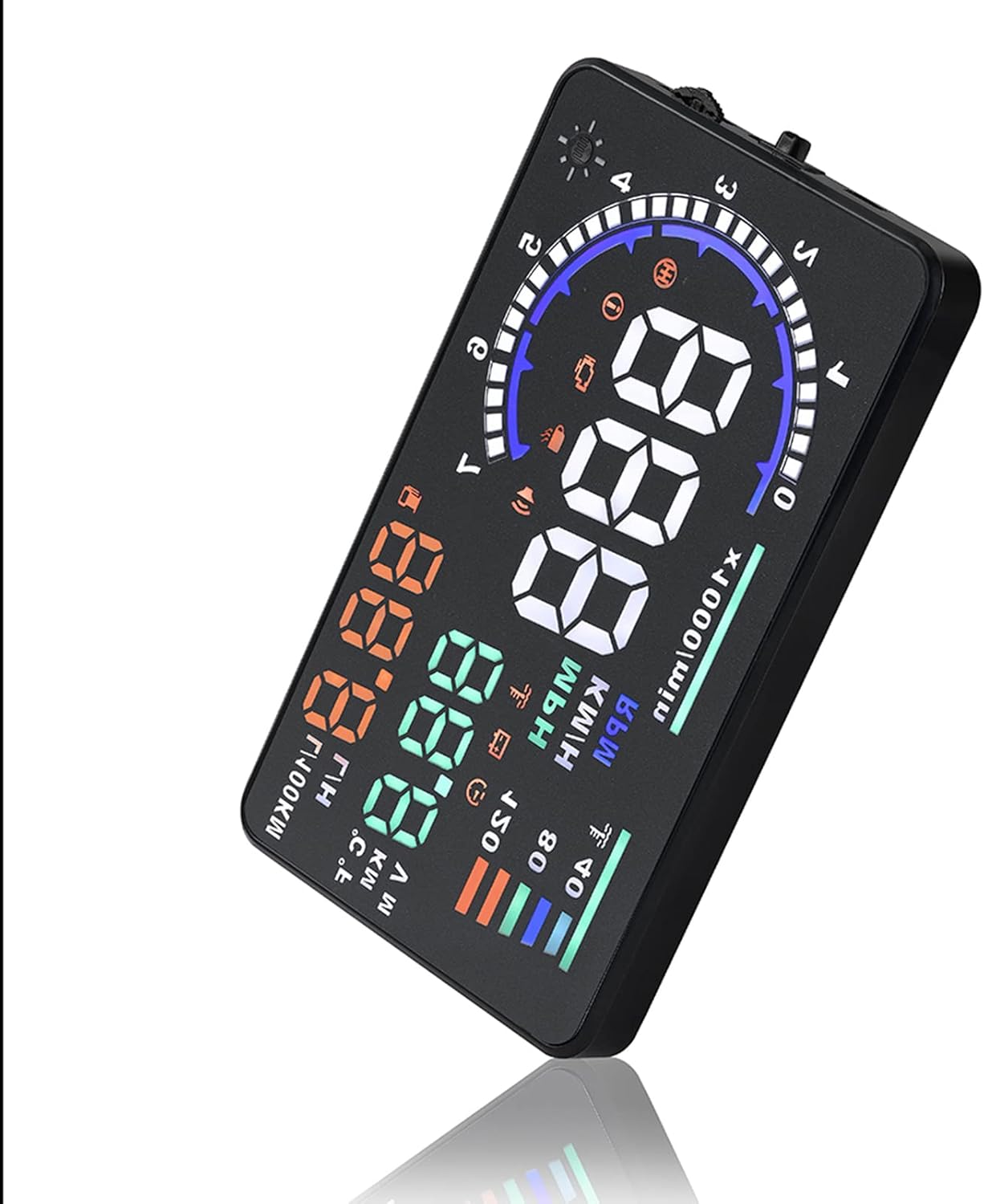 5,5 hüvelykes HUD fejkijelző, szélvédőre vetített járműsebesség, sebességtúllépés-riasztás, km/h mérföld/óra, OBDII/EUOBD interfészcsatlakozó autós HUD képernyő